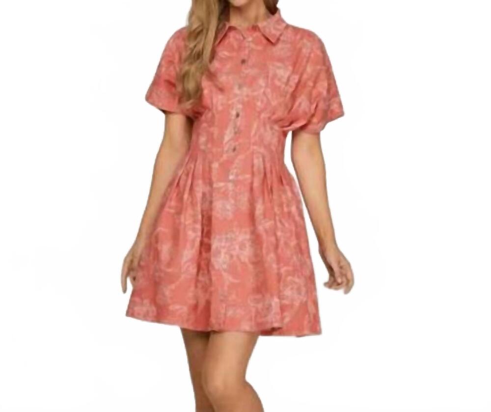 NEW SHE + SKY summer plans mini dress in coral